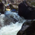 Photo of the Coomeelan Stream in County Kerry Ireland. Pictures of Irish whitewater kayaking and canoeing. 150m below third bridge. Photo by Daith