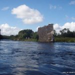 Photo of the Caragh, Lower river in County Kerry Ireland. Pictures of Irish whitewater kayaking and canoeing. Bridge Piers near Get Out. Photo by Dónal