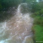 Photo of the Coomeelan Stream in County Kerry Ireland. Pictures of Irish whitewater kayaking and canoeing. Just above first bridge, tree now cut back. Photo by Daith