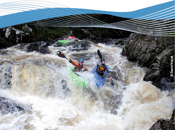 Two Kayakers Race Head to Head at the Flesk Boatercross race in Kerry