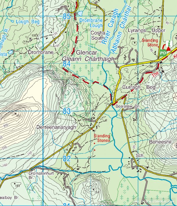 Map to Ballaghisheen River - Ballaghisheen river