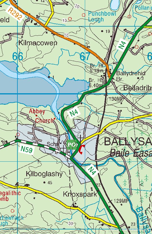 Map to Ballysadare River - Ballysadare