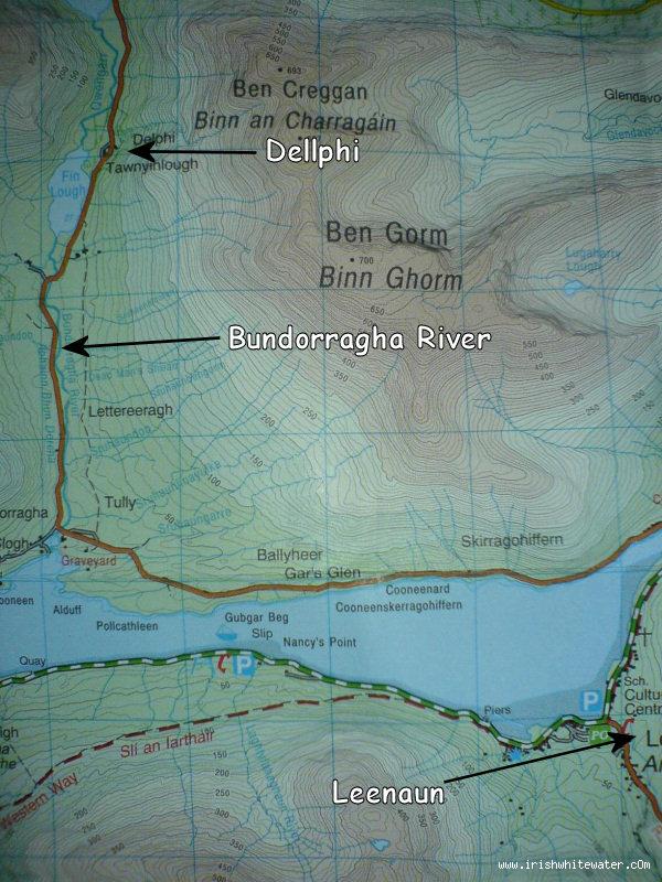 Map to Bundorragha River - Bundorragha river Map