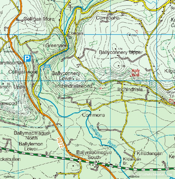 Map to Colligan River - Colligan Gorge Map