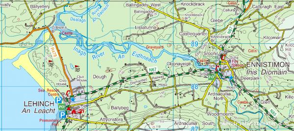 Map to Ennistymon Falls River - Ennistymon falls