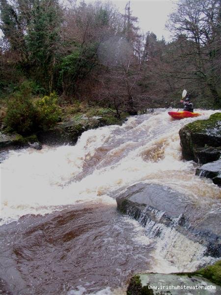  Colligan River - kevin atop the salmon leap in big water