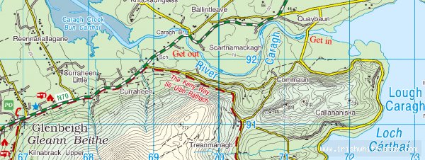 Map to Caragh, Lower River - 