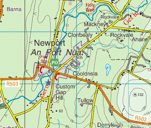 Map to Mulcair/Newport River - Newport river