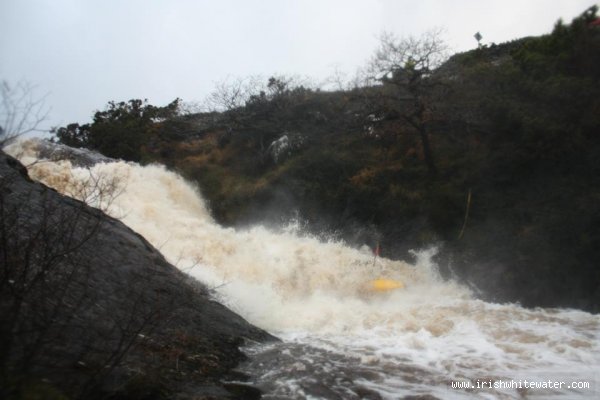  Owenaher River - Andrew Regan, taking a stroke going through the stopper