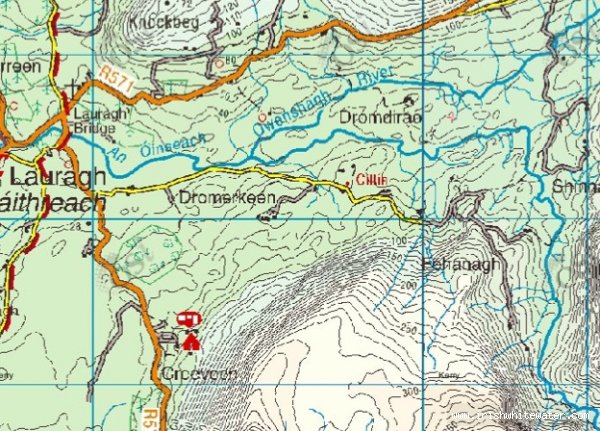 Map to Owenshagh River - Owenshagh Kerry 