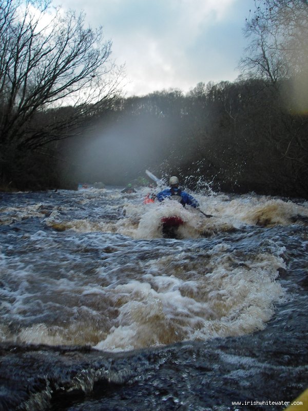  Avonmore (Annamoe) River - Paul summers in the first rapid on the lough dan section.