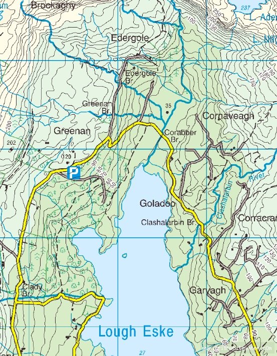 Map to Edergole Creek River - Edergole Creek Donegal