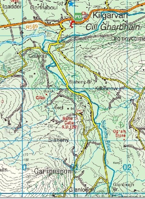 Map to Slaheny River - Slaheny River