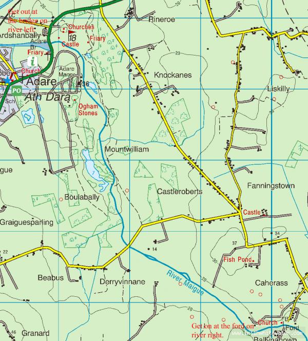 Map to Maigue River - River Maigue