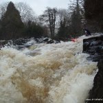 Photo of the Flesk river in County Kerry Ireland. Pictures of Irish whitewater kayaking and canoeing. tomas on triple. Photo by dave g