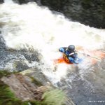 Photo of the Coomhola river in County Cork Ireland. Pictures of Irish whitewater kayaking and canoeing. final rapid high tide. Photo by dave g