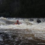 Photo of the Ulster Blackwater (Benburb Section) in County Tyrone Ireland. Pictures of Irish whitewater kayaking and canoeing. the steps, medium water.. Photo by keith bradley