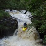 Photo of the Ballintrillick river in County Sligo Ireland. Pictures of Irish whitewater kayaking and canoeing. Main Fall. Photo by RK