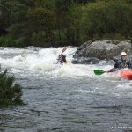 Photo of the Bundorragha river in County Mayo Ireland. Pictures of Irish whitewater kayaking and canoeing. Last drop, high water. Photo by Emma Day