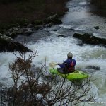Photo of the Sheen river in County Kerry Ireland. Pictures of Irish whitewater kayaking and canoeing. 2nd drop on the sheen. Photo by Colin Wong