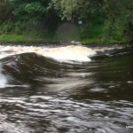 Photo of the Erriff river in County Mayo Ireland. Pictures of Irish whitewater kayaking and canoeing. top wave. Photo by tom ob