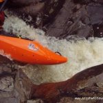 Photo of the Glenacally river in County Mayo Ireland. Pictures of Irish whitewater kayaking and canoeing. Alan Judge gets dropping into the teacups. Photo by Graham 'there is no spoon' Clarke