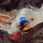 Photo of the Glenacally river in County Mayo Ireland. Pictures of Irish whitewater kayaking and canoeing. Ummm...this look familair. Alan vertically pinned. . Photo by Graham 'pinning is cool when its other people' Clarke