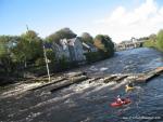 Photo of the Lower Corrib river in County Galway Ireland. Pictures of Irish whitewater kayaking and canoeing. The Fishgates on 10 gates. Photo by FK