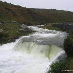 Photo of the Caher river in County Clare Ireland. Pictures of Irish whitewater kayaking and canoeing. One of the many drops. Photo by Peter O'Sullivan