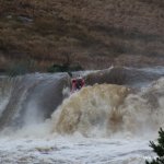 Photo of the Erriff river in County Mayo Ireland. Pictures of Irish whitewater kayaking and canoeing. The Falls on high water. Photo by Barry Loughnane