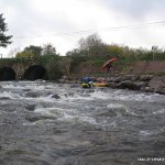 Photo of the Nire river in County Waterford Ireland. Pictures of Irish whitewater kayaking and canoeing. The view of the new rapid below the bridge at hanora's cottage from river right just down stream. Photo by Michael Flynn