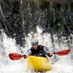 Photo of the Liffey river in County Dublin Ireland. Pictures of Irish whitewater kayaking and canoeing. http://www.flickr.com/photos/alituv/sets/72157617952125780/. Photo by tuvik@vodafone.ie