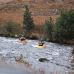 Photo of the Owenroe river in County Kerry Ireland. Pictures of Irish whitewater kayaking and canoeing. Annie and Darragh. Photo by Conor Allen
