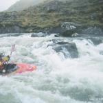 Photo of the Bundorragha river in County Mayo Ireland. Pictures of Irish whitewater kayaking and canoeing. Bosco on the s-turn. at 70.. Photo by Bryan Fennell
