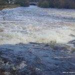 Photo of the Lee river in County Cork Ireland. Pictures of Irish whitewater kayaking and canoeing. River left of sluice at high water. Photo by OG