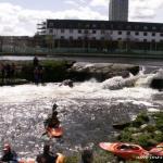 Photo of the Lee river in County Cork Ireland. Pictures of Irish whitewater kayaking and canoeing. Sluice with plough. Photo by OG