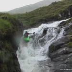 Photo of the Seanafaurrachain river in County Galway Ireland. Pictures of Irish whitewater kayaking and canoeing. Another slide with a chute as a lead in. Photo by Graham Clarke