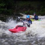 Photo of the Upper Bann river in County Armagh Ireland. Pictures of Irish whitewater kayaking and canoeing. First Weir (Seapatrick). Photo by Malcolm