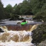  Mayo Clydagh River - Aidan running the Upper Section gorgey bit. Low side of medium