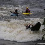 Photo of the Lee river in County Cork Ireland. Pictures of Irish whitewater kayaking and canoeing. Weir river right medium level.. Photo by OG
