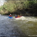 Photo of the Slaney river in County Carlow Ireland. Pictures of Irish whitewater kayaking and canoeing. rescue at aghade. Photo by steve