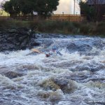 Photo of the Termon river in County Fermanagh Ireland. Pictures of Irish whitewater kayaking and canoeing. Broken weir just after put in at mill.