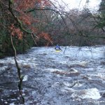 Photo of the Termon river in County Fermanagh Ireland. Pictures of Irish whitewater kayaking and canoeing. Downstream of put in after broken weir.