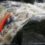 Photo of the Avonmore (Annamoe) river in County Wicklow Ireland. Pictures of Irish whitewater kayaking and canoeing. derry tullow k/c on jacksons. Photo by steve