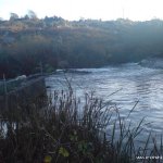 Photo of the Kip (Loughkip) river in County Galway Ireland. Pictures of Irish whitewater kayaking and canoeing. Eddy and concrete wall, before the slide. . Photo by Seanie