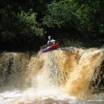 Photo of the Clare Glens - Clare river in County Limerick Ireland. Pictures of Irish whitewater kayaking and canoeing. Top Drop - Ian. Photo by Ed McCarthy