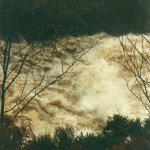 Photo of the Avonmore (Annamoe) river in County Wicklow Ireland. Pictures of Irish whitewater kayaking and canoeing. little jacksons, 300 on gauge nov 2000. Photo by steve fahy