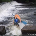 Photo of the Slaney river in County Carlow Ireland. Pictures of Irish whitewater kayaking and canoeing. wez in action tullow kayak club. Photo by steve