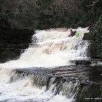 Photo of the Dunniel river in County Sligo Ireland. Pictures of Irish whitewater kayaking and canoeing. Main Falls Dunniel. Photo by caz