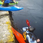 Photo of the Lough Hyne Tidal Rapids in County Cork Ireland. Pictures of Irish whitewater kayaking and canoeing. launching above rapi. Photo by dave g